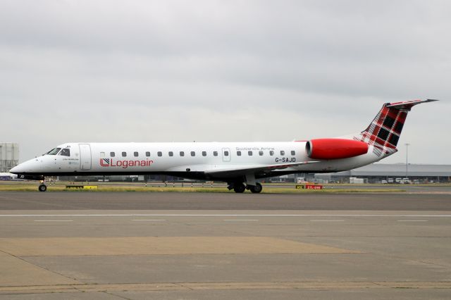 Embraer ERJ-145 (G-SAJD) - Taxiing to Stand 224 on 25-Jun-21 operating flight LOG559 from EGNV.