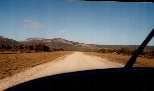 Cessna Citation Mustang (VH-MSU) - Pilots view of Cape Barren Island airstrip looking east towards Mount Munro