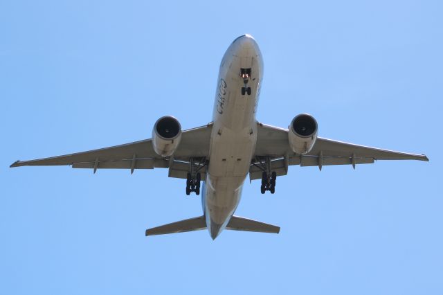 N703GT — - Southern Air 777-F on final for RWY 36R wearing the EX-LAN cargo livery.