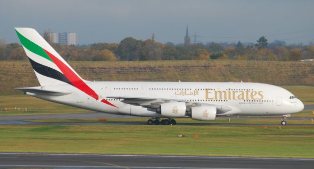 Airbus A380-800 (A6-EOK) - From Freeport carpark