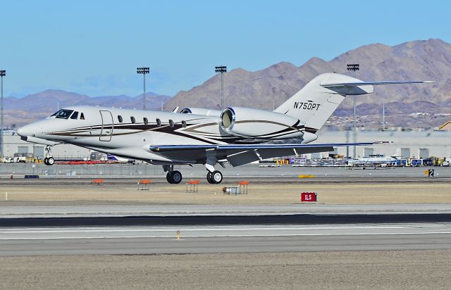 Cessna Citation X (N750PT) - N750PT  Cessna 750 Citation X Serial No. 750-0109 - McCarran International Airport, Las Vegas - December 4, 2013br /TDelCoro