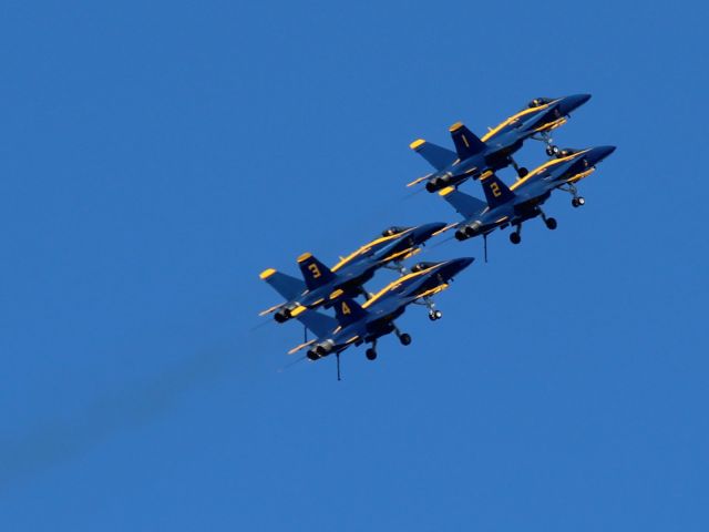 McDonnell Douglas FA-18 Hornet — - Blue Angels in Air Show of Fleet Week SF 2015