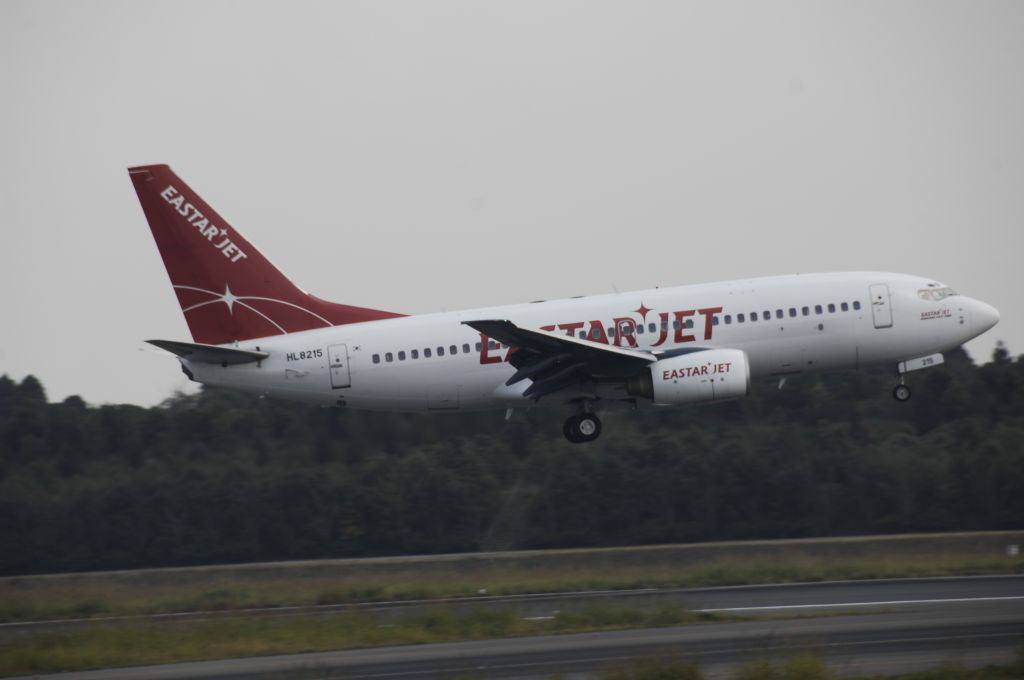 Boeing 737-700 (HL8215) - Landing at NRT Airport Runway 16L on 2011/10/10