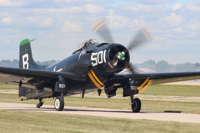 Douglas AD Skyraider (N23827) - Douglas AD-4A Skyraider on the Taxi before Take-Off at Oshkosh '22.