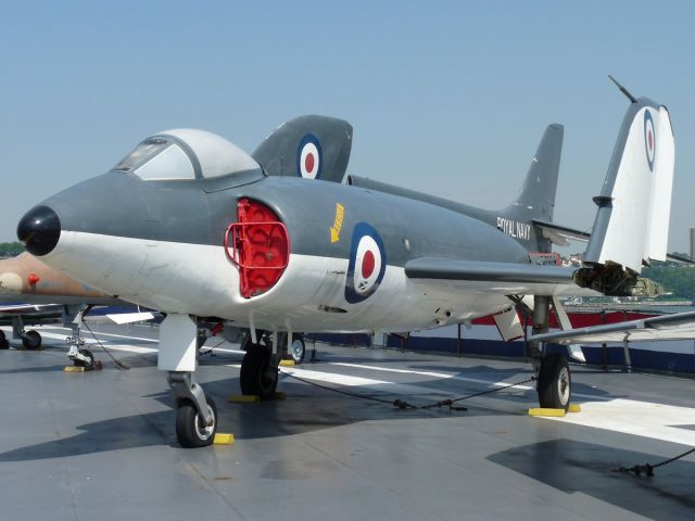 XD220 — - June 6, 2009: Ex-Royal Navy Supermarine Scimitar displayed on the USS Intrepid museum, New York