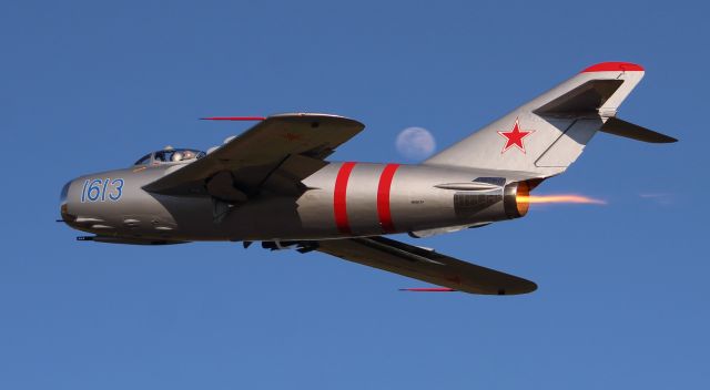 MIKOYAN MiG-17 (NX917F) - A Red Star Aero Mikoyan Gurevich (PZL-Mielec) MiG-17F (Lim-5) Frescoe cleaning up after takeoff at Callahan Airport, Fairhope, AL, during the Classic Jet Aircraft 2020 JetBlast - March 6, 2020.