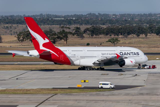 Airbus A380-800 (VH-OQL) - Qantas A380 VH-OQL taxi's at Melbourne Airport 11/02/2019