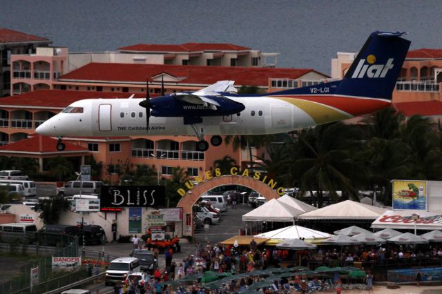 de Havilland Dash 8-300 (V2-LGI) - From the Sonesta Hotel