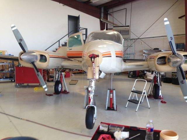 Cessna 310 (N310J) - In the Hangar at sandals place.