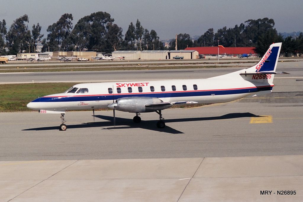 N26895 — - KMRY - Skywest Metroliner arriving at Monterey in Feb 1988