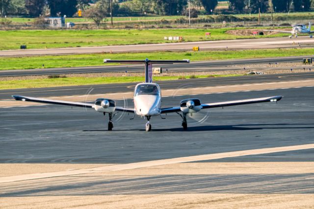 Beechcraft Duchess (N6706Y) - Beech 76 Duchess at Livermore Municipal Airport, November 2021