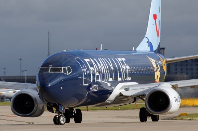 Boeing 737-800 (G-FDZG) - Close up of the special scheme carried by this aircraft.