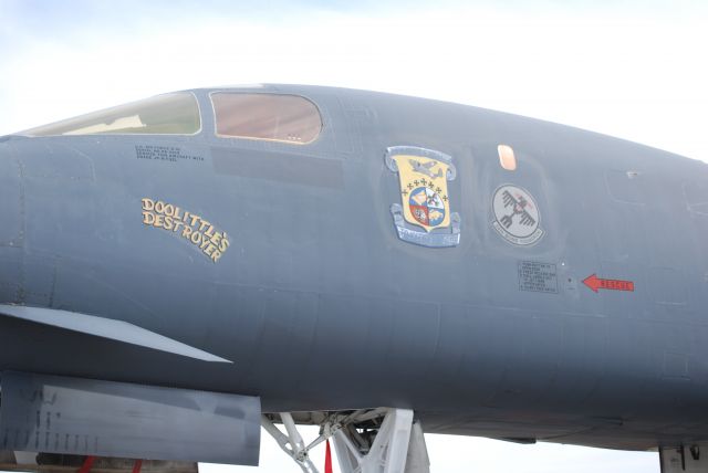 Rockwell Lancer (86-0134) - B1B "Doolittles Destroyer" at the transferring of The Doolittle Raiders Squadron/Aircraft at KCAE 4-18-2009. The remaing Raiders along with the current B-1B Squadron from Ellsworth AFB thought it nice to hand off the torch to the "new" 34th Bomb Squadron where it first began.... Columbia Metropolitan Airport.... then Columbia Army Air Base