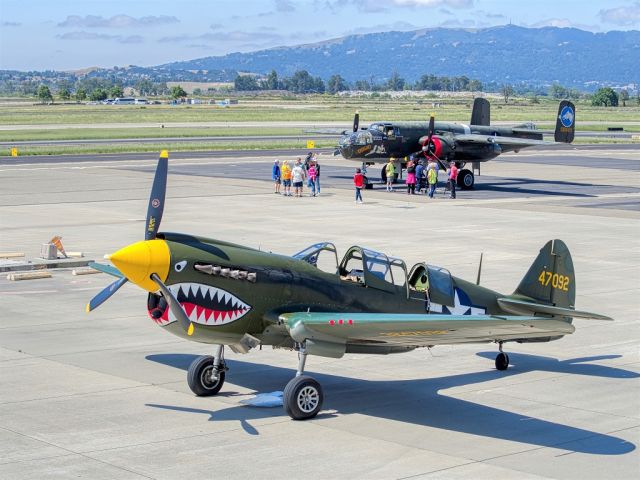 N293FR — - P-40N from the Collings Foundation at Livermore Municipal Airport 05/28/2019.br /B-25 Tondelayo in background