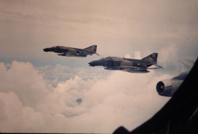 — — - Refueling a flight of F4's over Laos  Flying as Co-Pilot