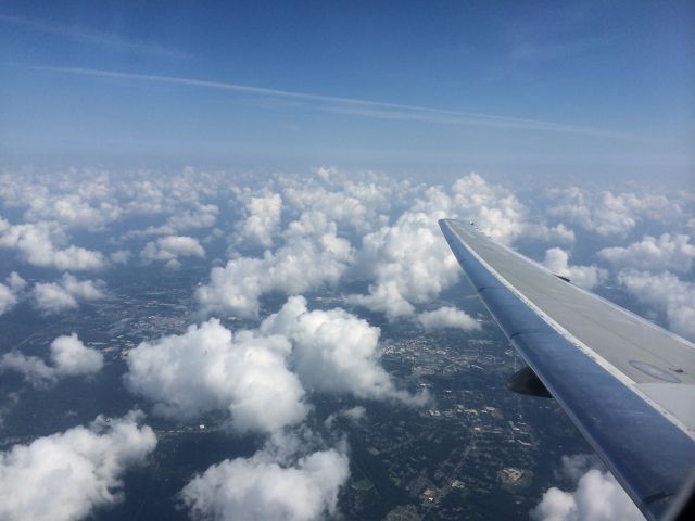 McDonnell Douglas MD-88 — - Climbing out of KRDU over the clouds, seat 19E