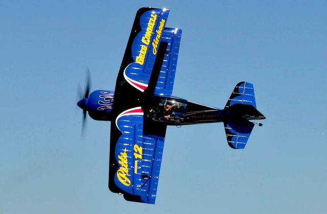 — — - 4-17-11 Sunday Greg Connell Airshow "Pitts Model 12" practiced acrobatic flying.  Photo credit Dean Wingard