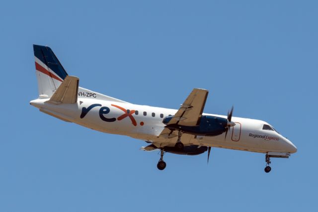Saab 340 (VH-ZPC) -  SAAB 340 sn 404. Rex Regional Express VH-ZPC final rwy 21 YPPH 14 January 2023