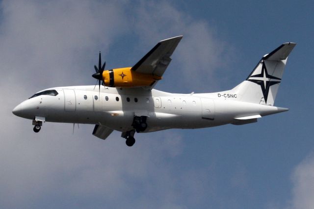 Fairchild Dornier 328 (D-CSNC) - On short finals for rwy 24 on 13-Jul-18 arriving from LSZR.