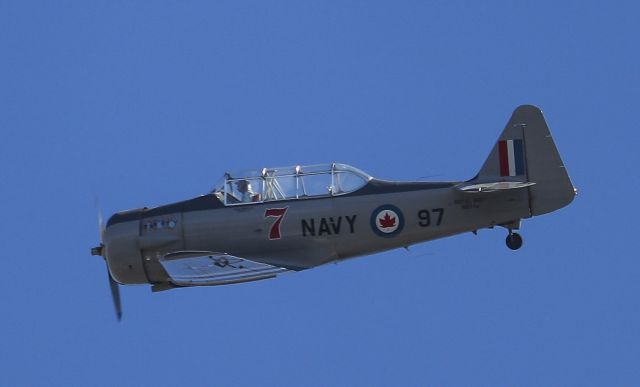 North American T-6 Texan (N97AW) - Flying over Sacramento River near tower bridge