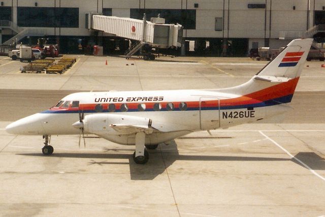 British Aerospace Jetstream 31 (N426UE) - Seen here on 14-Apr-91.  With Westair Commuter Airlines from Feb-88 to Jul-01.  Registration cancelled 7-Jun-17.  Broken up at KIGM.