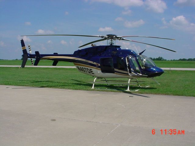 Bell 407 (N407DE) - Parked on ramp 7/6/09