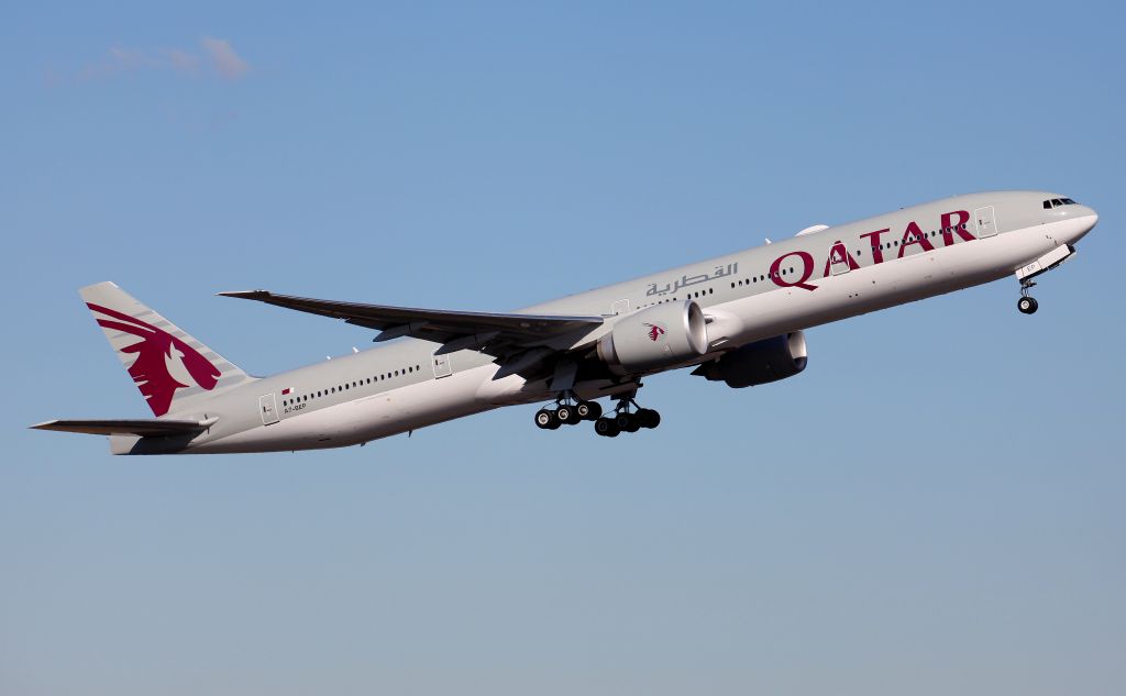 BOEING 777-300ER (A7-BEP) - Climbing From Rwy 34L