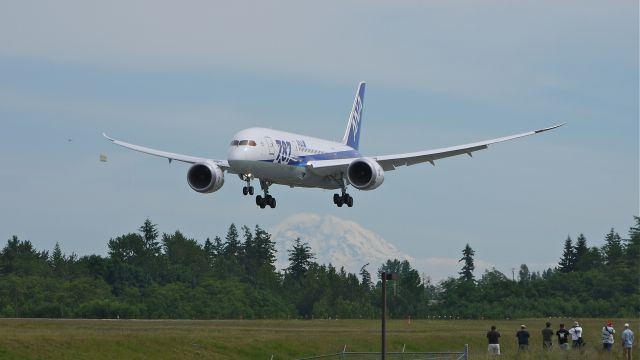 Boeing 787-8 (JA810A) - BOE507 on final to Rwy 34L on 6/15/12. (ln 48 / cn 34506).