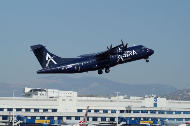 British Aerospace BAe-146-300 (SX-DIR) - Astra Airlines ATR42 taking off Athens.