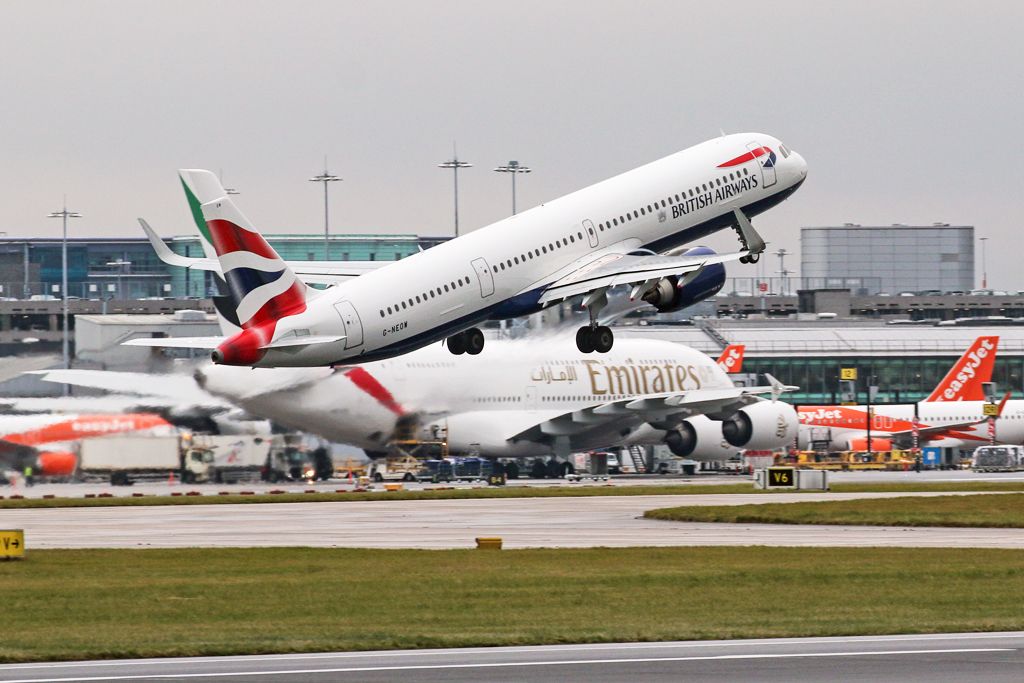 Airbus A321neo (G-NEOW) - BA1387 climbing out on the return to LHR