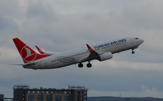 Boeing 737-800 (TC-JVC) - Taken from Freeport carpark