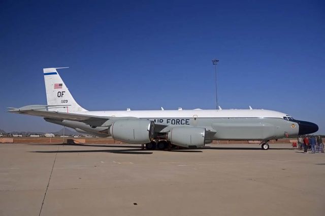 Boeing C-135B Stratolifter (62-4129) - Boeing TC-135W 62-4129 of the 38th Reconnaissance Squadron based at Offutt Air Force Base on static display at Davis-Monthan Air Force Base on April 15, 2012. It is used for training crew members for operations of RC-135W Rivet Joints. It was built as a C-135B Stratofreighter. It was converted to a VC-135B VIP transport before its conversion to TC-135W.