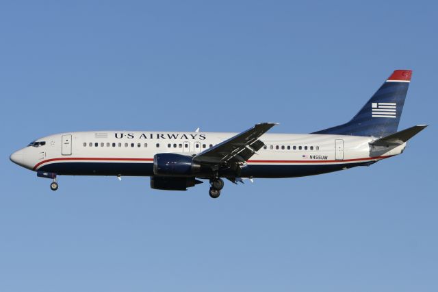 BOEING 737-400 (N455UW) - November 28, 2010 - approached Philadelphia 