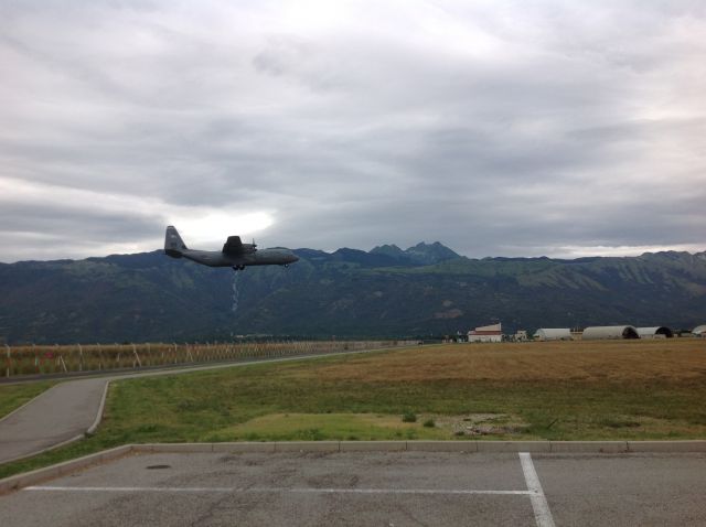 Lockheed C-130 Hercules — - C-130J on short final in Northern Italy; prepping to drop some Sky Soldiers from the 173rd Airborne Infantry Brigade.