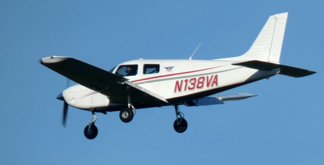 Piper Cherokee (N138VA) - About to touch down is this Brand new Piper PA-28-181 Pilot 100i Cherokee Archer in the Autumn of 2023.