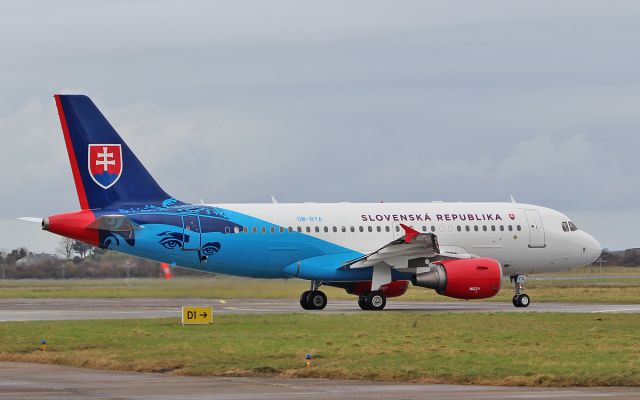 Airbus A319 (OM-BYA) - slovak government flying service a319-115cj om-bya taxing for dep from shannon 17/2/18.