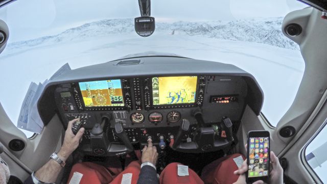 Cessna Skylane (N387D) - Approaching Greenland. DEC 2015.