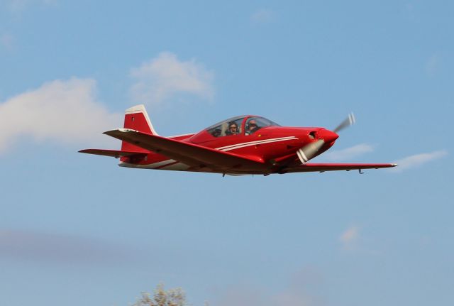 SEQUOIA Falco (N703L) - A Sequoia F-8L Falco flying above the runway at Moontown Airport, AL - October 15, 2016. 