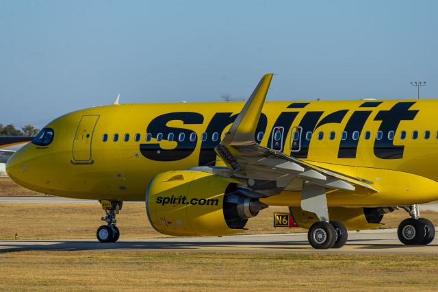 Airbus A320 (N971NK) - Taxiing to 22