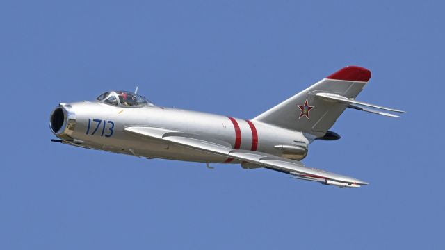 MIKOYAN MiG-17 (N217SH) - Demo flight during the Saturday Airshow at AirVenture 2023.