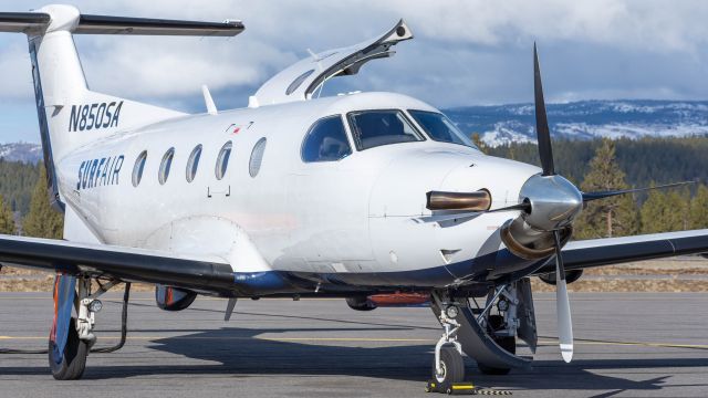 Pilatus PC-12 (N850SA) - Resting on the stand