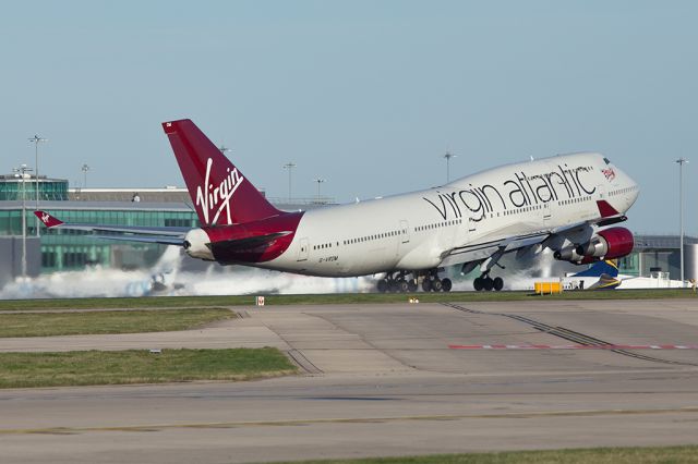 Boeing 747-400 (G-VROM) - About the only B744 you see on a regular basis at MAN these days.  VS75 off to Orlando.