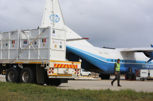 Antonov An-12 (UR-11316) - A special visitor to our small local airport today, Thursday 3 May 2018. Arrived to come collect a very special cargo, dear to the hearts of all South Africans.