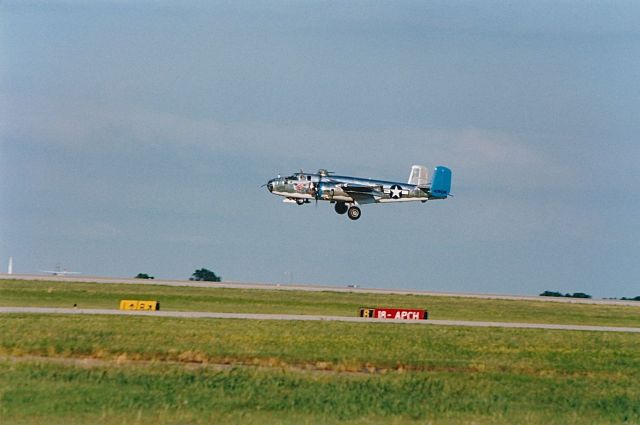 North American TB-25 Mitchell (N7946C) - B-25 retracing its landing gear to start  its part in an Air Power Air Show at KOKC