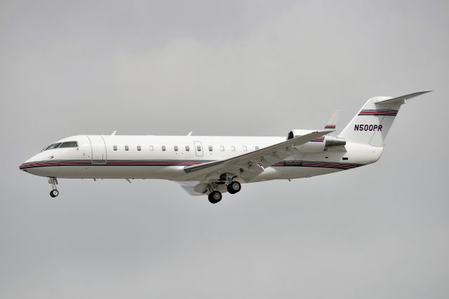 Canadair Regional Jet CRJ-200 (N500PR) - Penske Racing aircraft making it's second visit to IND yesterday, 08-11-20. Shown landing on final for 23-L.