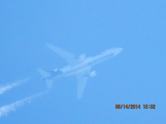 Boeing MD-11 (N578FE) - FedEx flight 781 from MEM to PDX over Baxter Springs KS (78KS) at 38k feet.