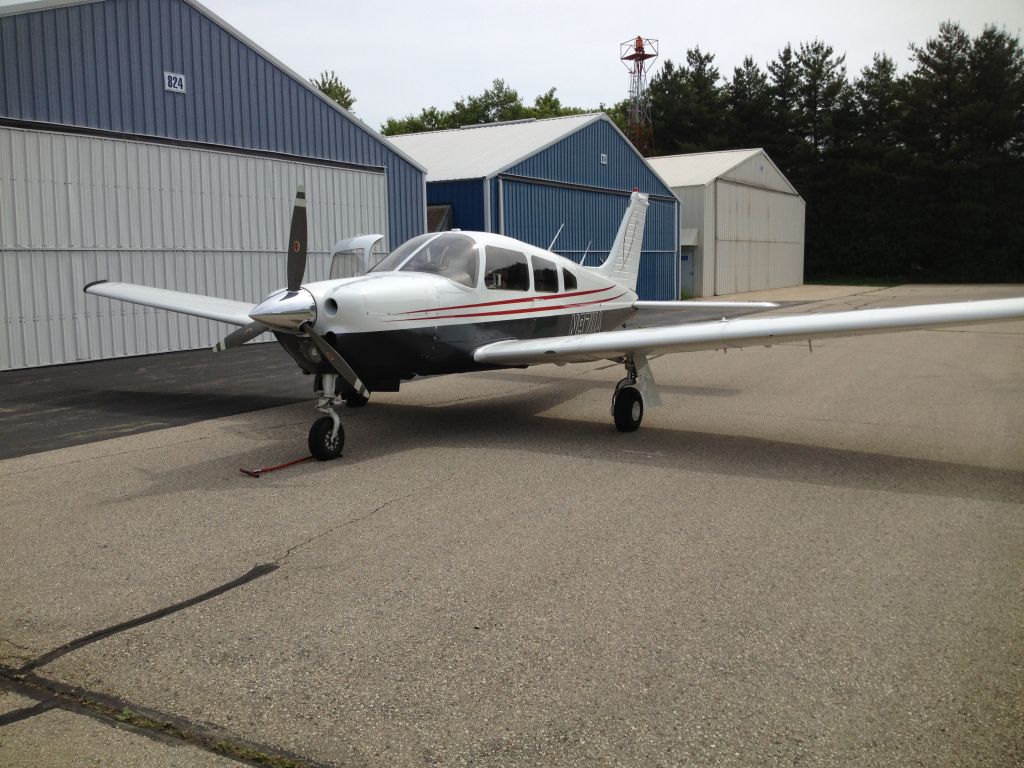 Piper Cherokee Arrow (N97UA) - AOPA 1997 Ultimate Arrow Sweepstakes plane.  Picture taken at Burlinton Airport