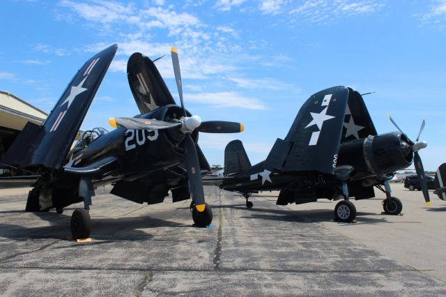 VOUGHT-SIKORSKY V-166 Corsair (N6667) - Side-By-Side Corsairs to honor the friendship of Lt JG Tom Hudner & the 1st African American Naval Aviator...Ensign Jessie Brown 