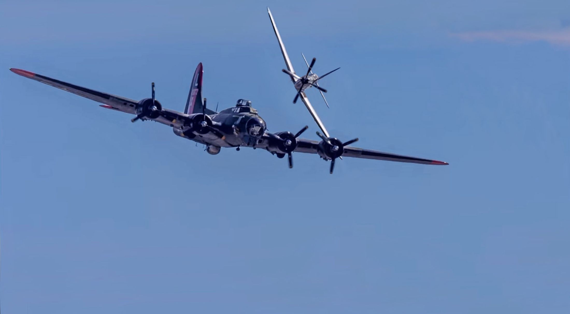 Boeing B-17 Flying Fortress (N7227C) - Just before the crash of the B17 Texas Raiders and the P-63 A horrible tragedy