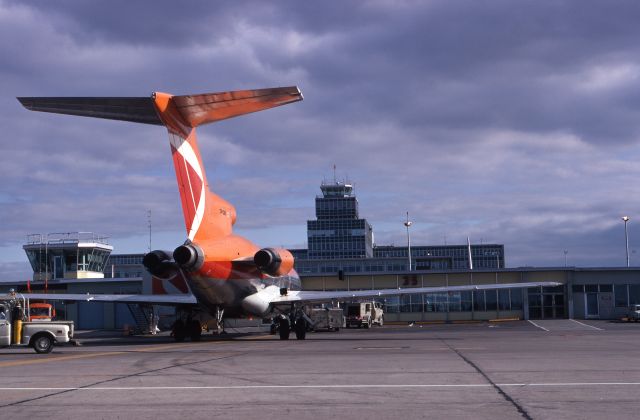 Boeing 727-100 (C-FCUR) - August 1971 - CP Air B-727 at gate 35, Dorval, facing the old (demolished) control tower.